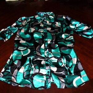 AGB Abstract Button-Up Blouse - Size S